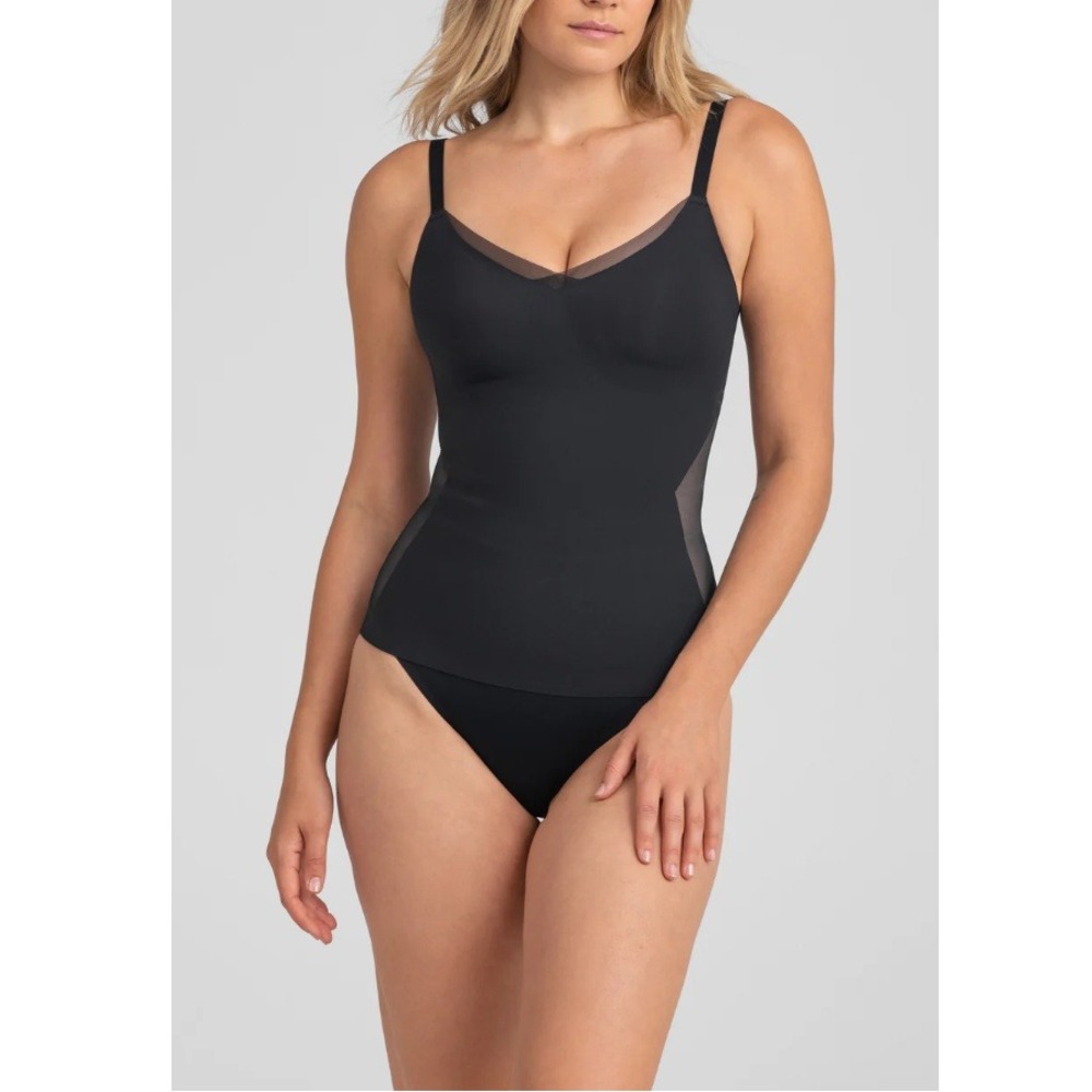 Honeylove Women's Runway V-neck Mesh Trim CrossOver Camisole Size XL NWT